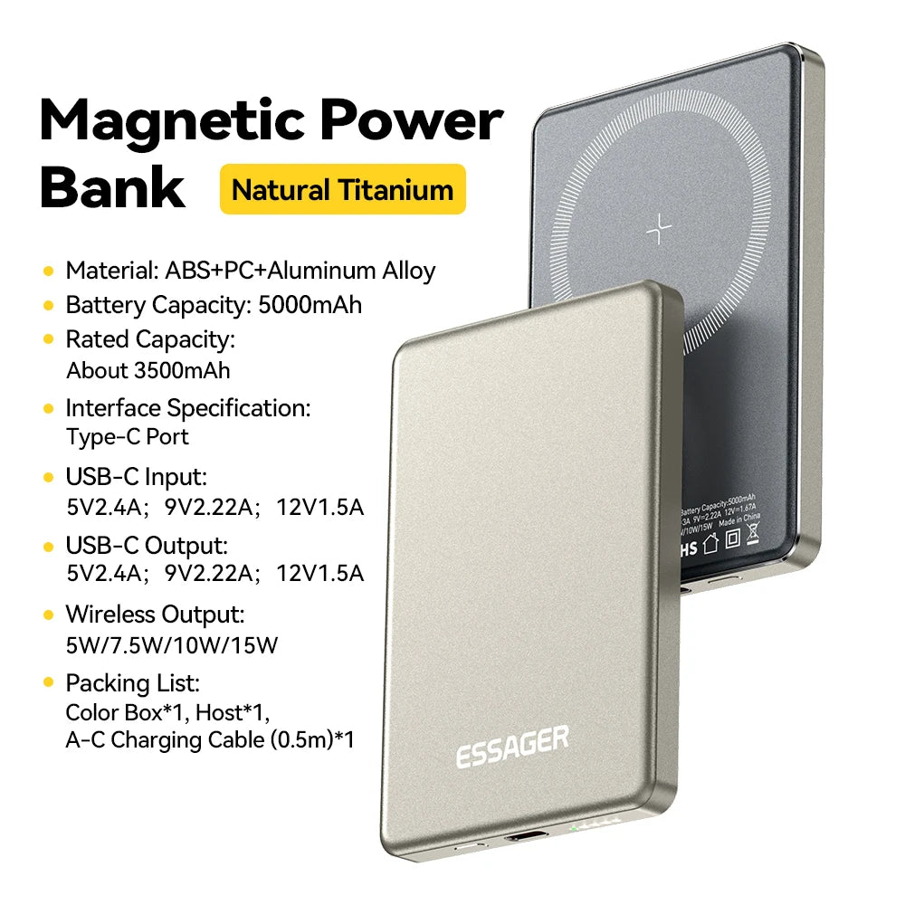 20W Magnetic Power Bank