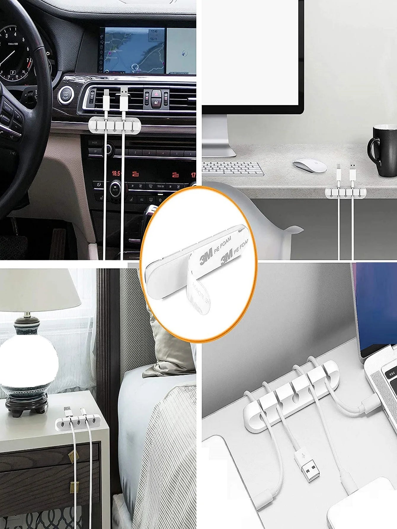 Silicone Cable Organizer Clips