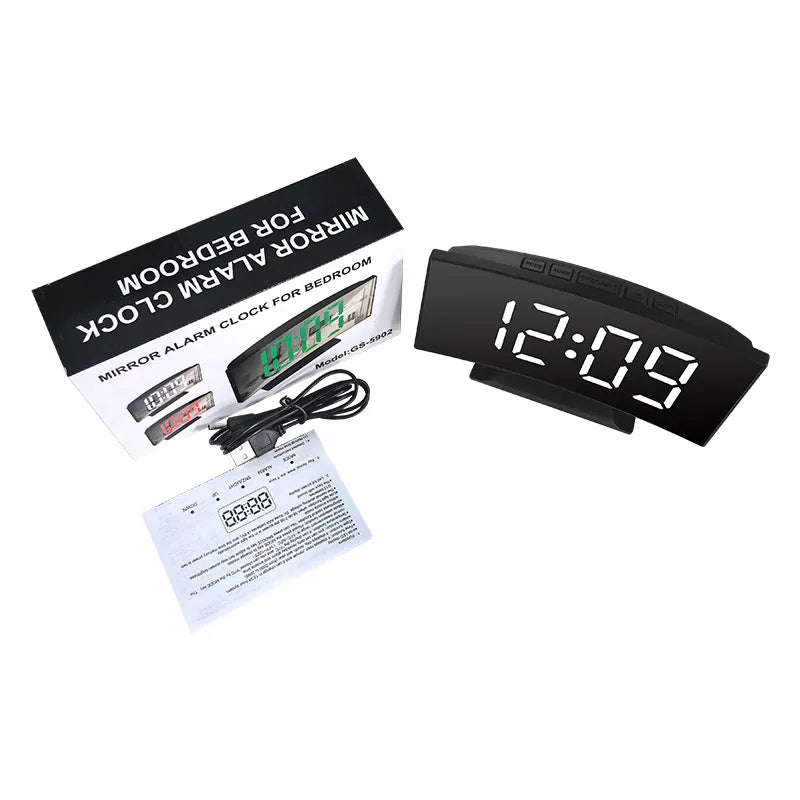 LED Mirror Digital Alarm Clock