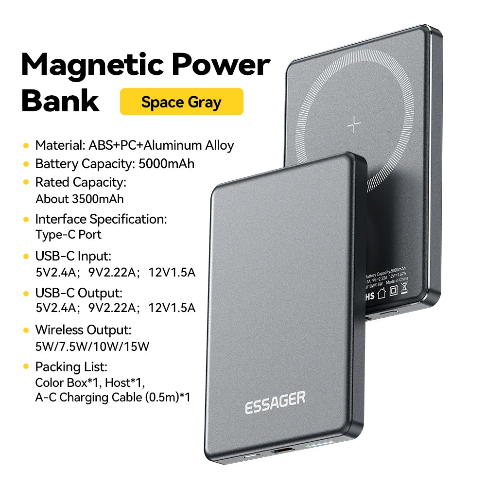 20W Magnetic Power Bank
