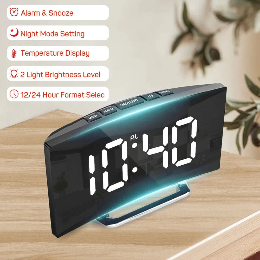 LED Mirror Digital Alarm Clock