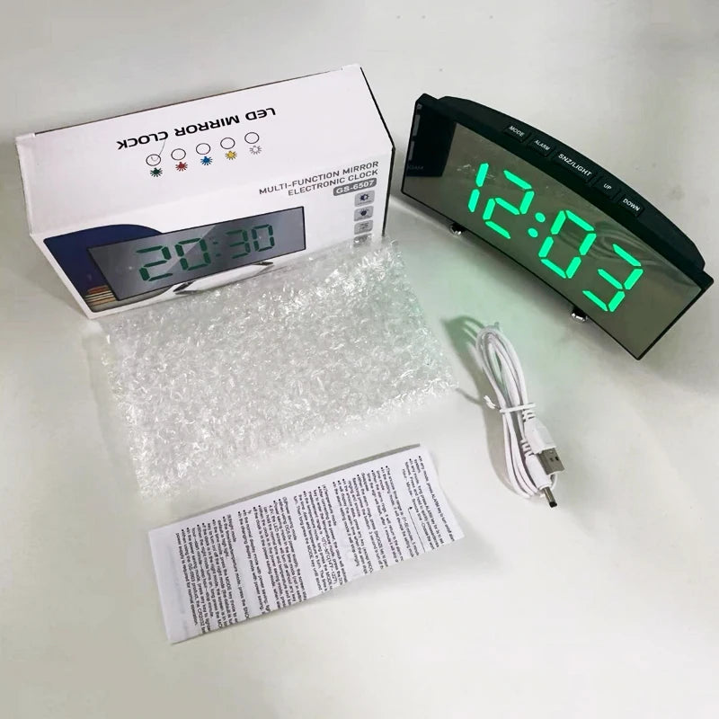 LED Mirror Digital Alarm Clock