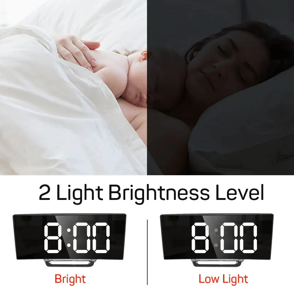 LED Mirror Digital Alarm Clock