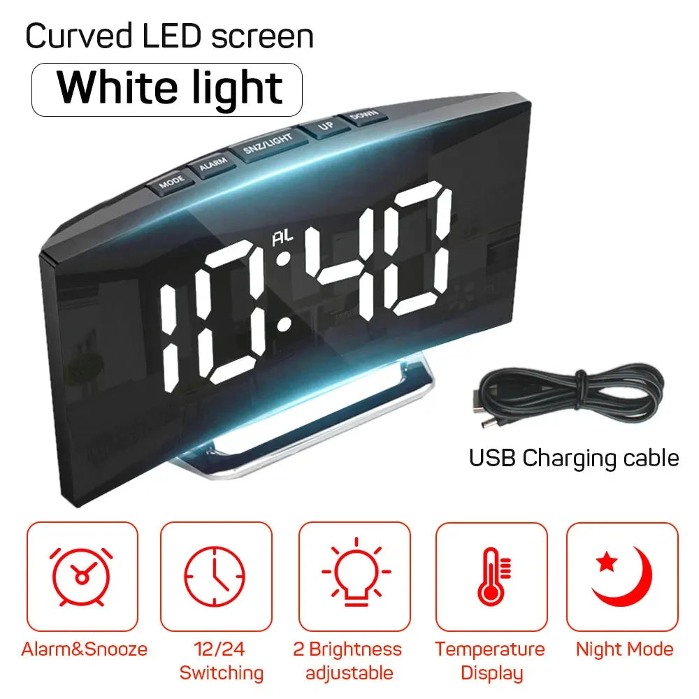 LED Mirror Digital Alarm Clock