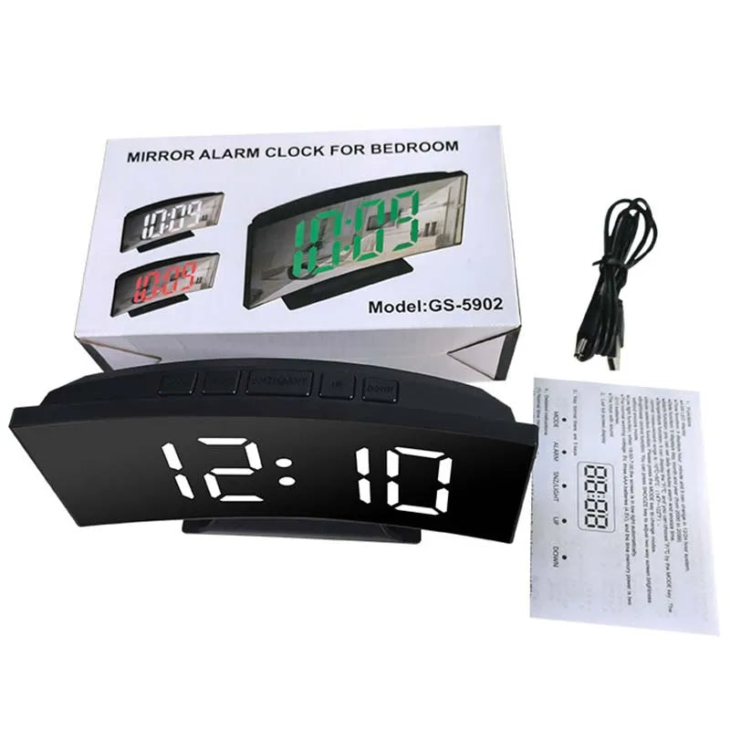 LED Mirror Digital Alarm Clock