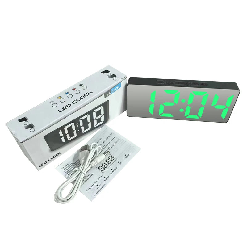 LED Mirror Digital Alarm Clock