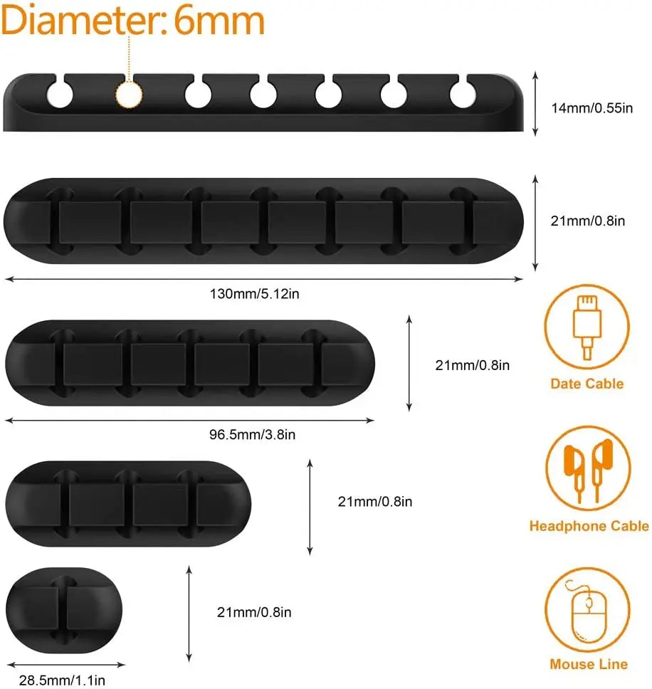 Silicone Cable Organizer Clips