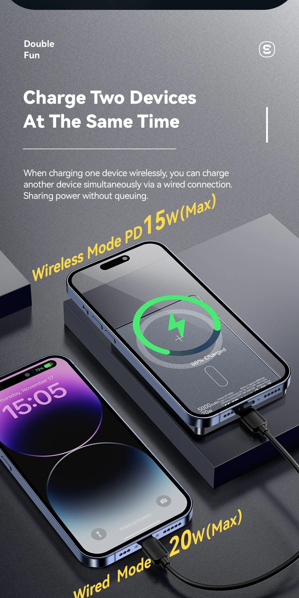 20W Magnetic Power Bank